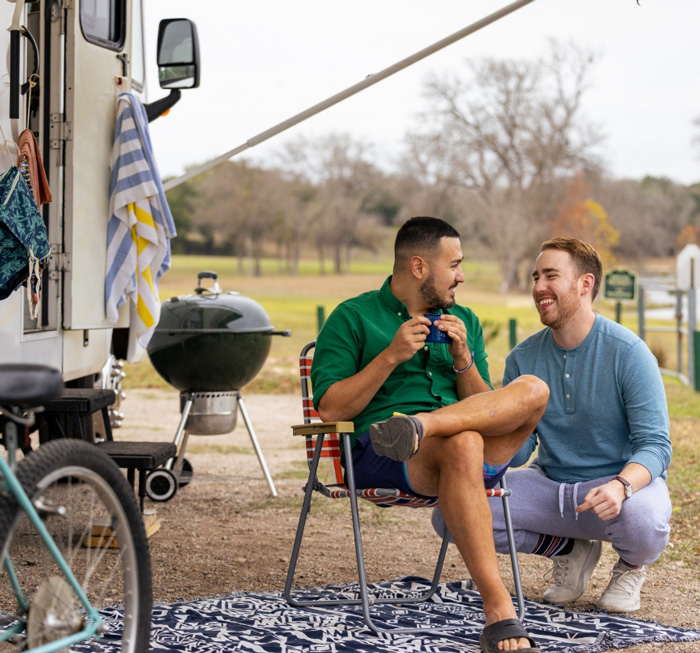 two men camping